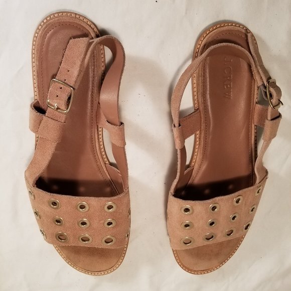 J. Crew Tan Leather Sandals Sz 10 - Picture 4 of 8